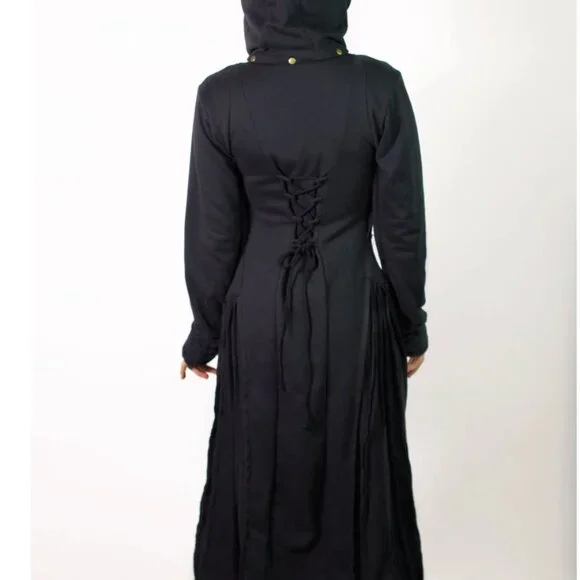 BUDDHAFUL Yesod Black Sweater Cotton Terry Festival Boho Jacket Coat S $279 - Picture 2 of 9